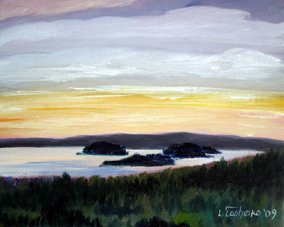 Island Sunset Original Plein Air Impressionism Landscape Oil Nature